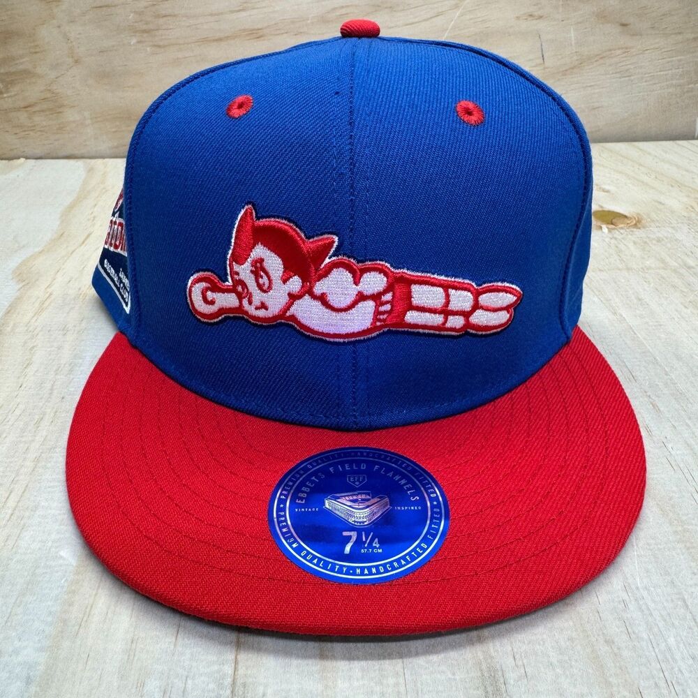 NEW Sankei Atoms Ebbets Field Flannels DNA Fitted Cap Hat Black sz 7 1/4